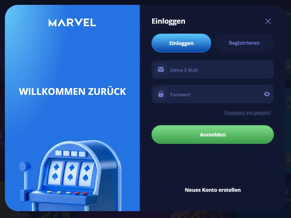 marvel casino login